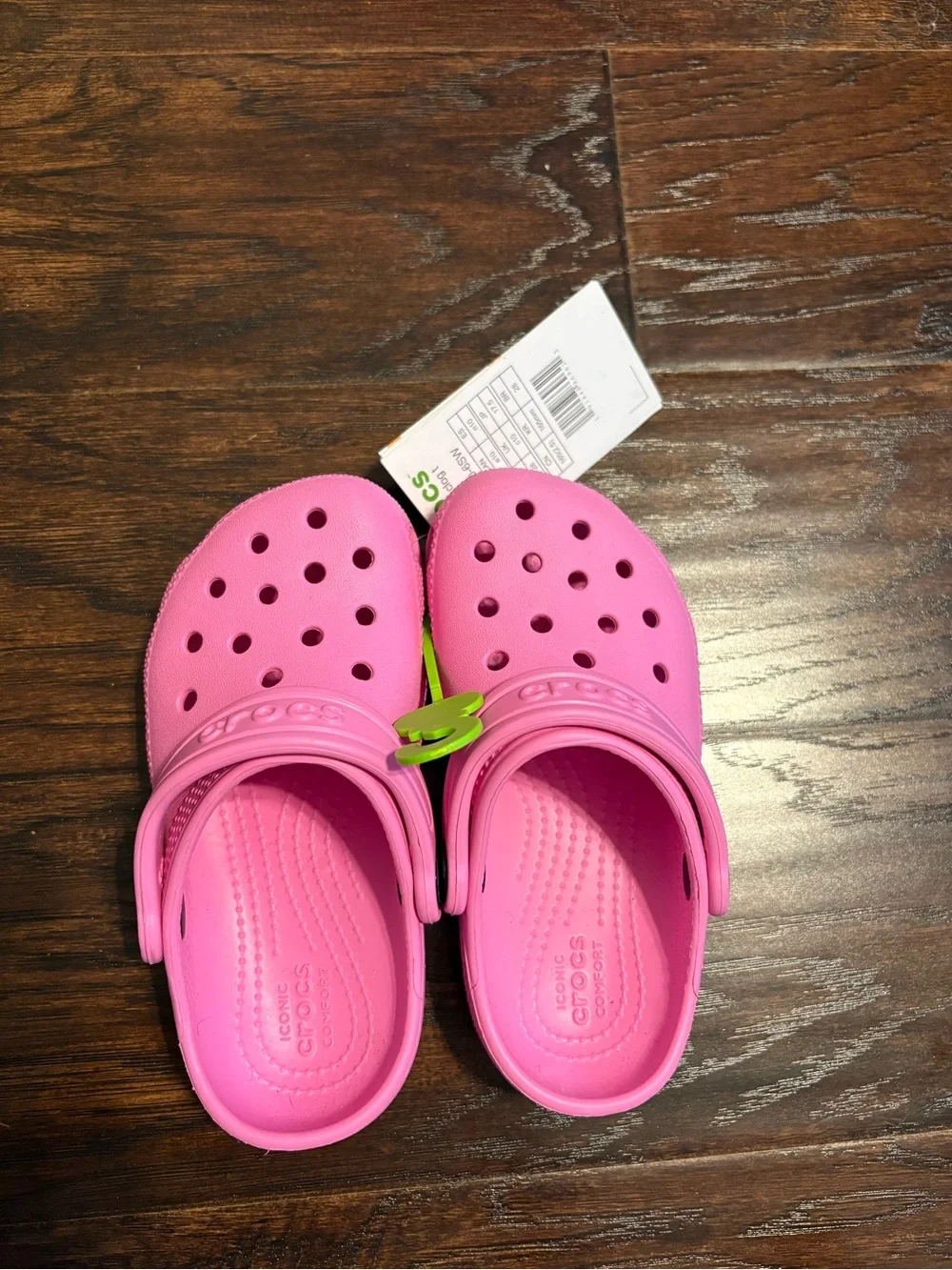 CROCS Kids' Classic Clog - Bright Pink with Lime Accent